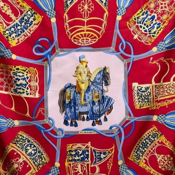 Hermès HERMES Vintage Les Muserolles Motif 90cm Square Silk Scarf - Picture 7 of 16